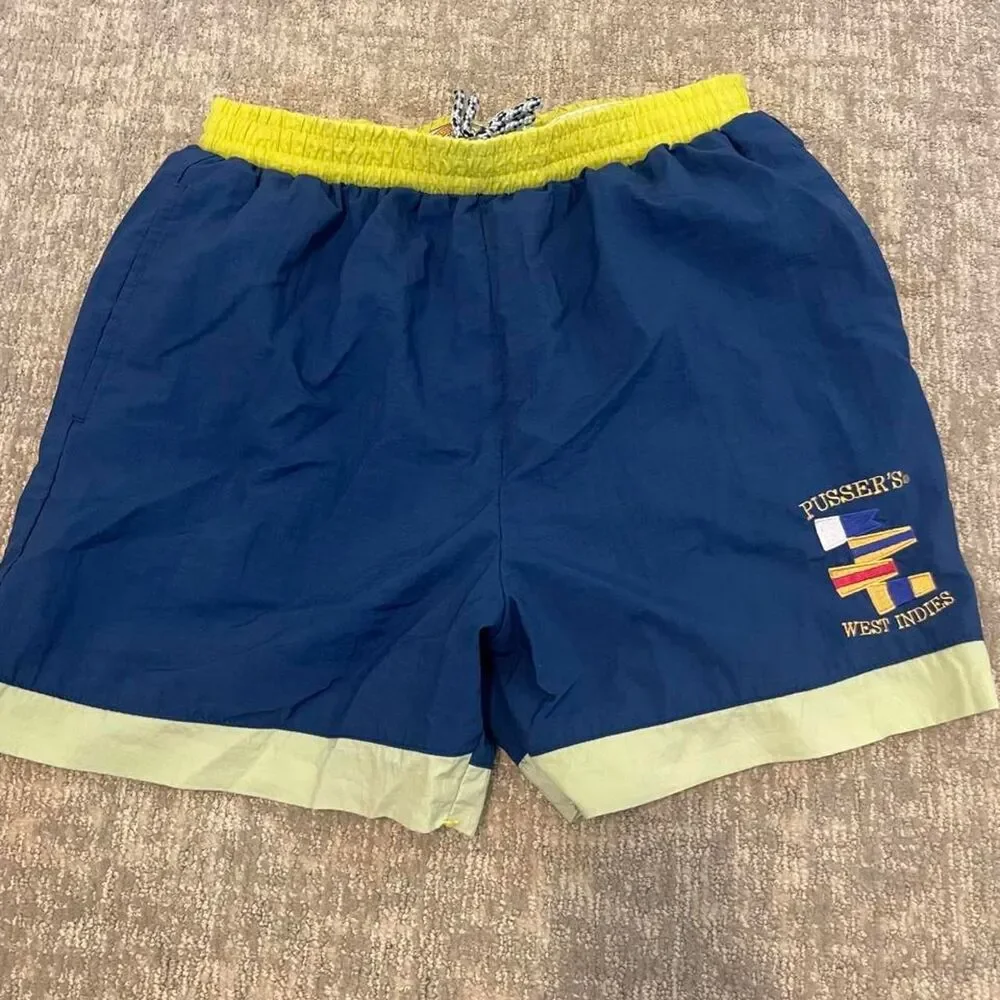 Pussycat-london Men's Navy and Blue Swim-briefs-shorts
